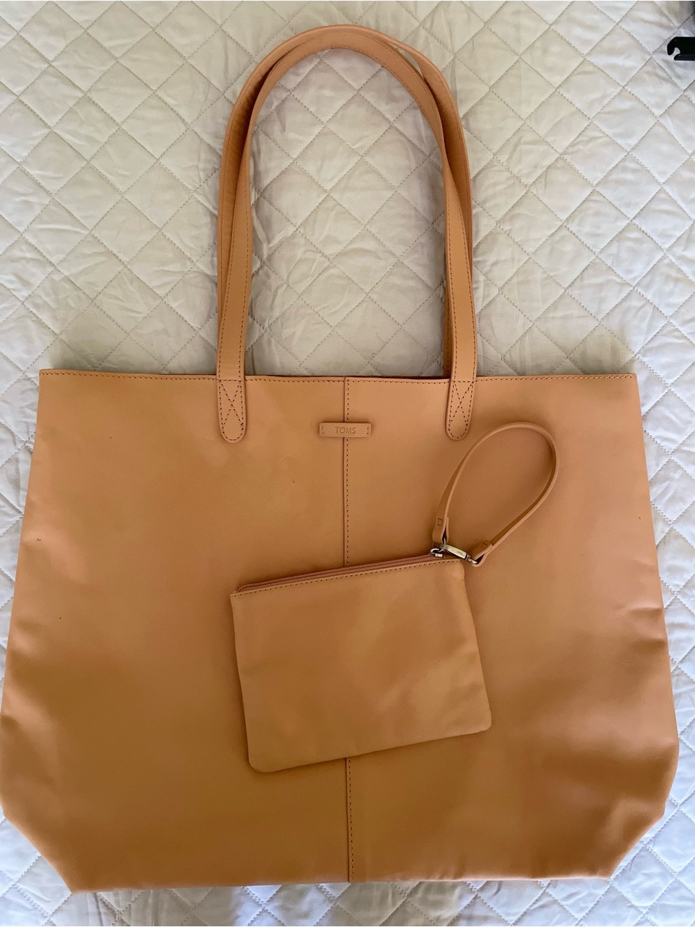 Toms Leather Tote with Detachable Wristlet